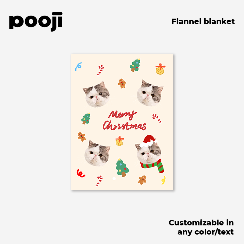 POOJI Original Design Flannel Blanket - Customized Gift for Sofa, Nap, and Pet