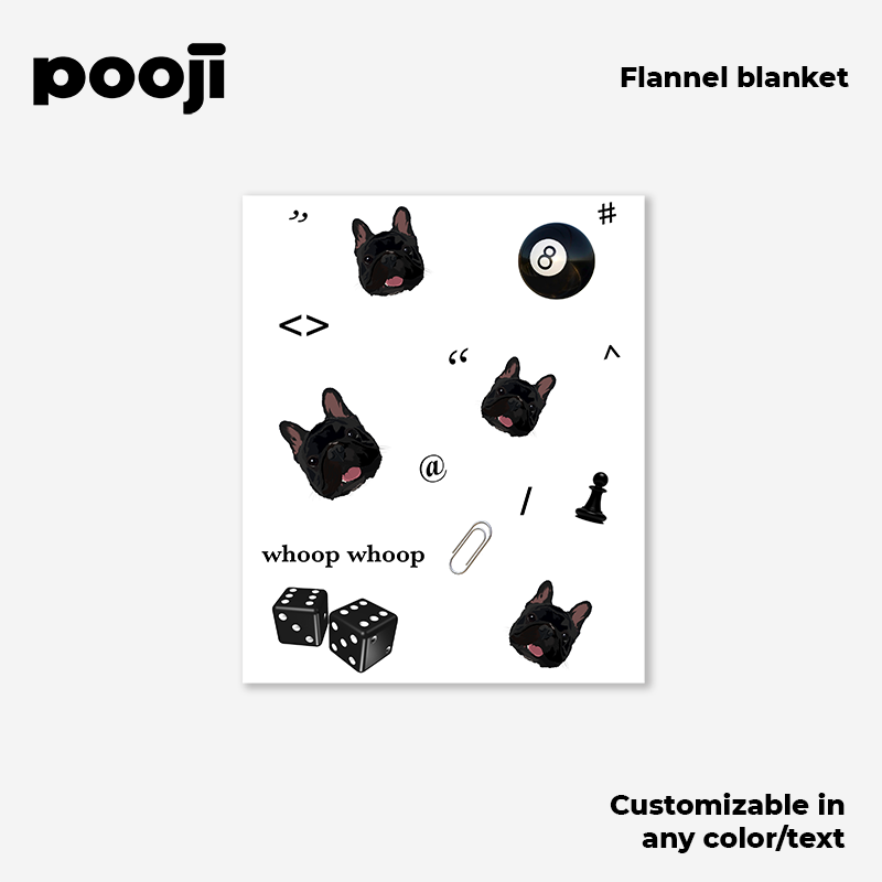 POOJI Original Design Flannel Blanket - Customized Gift for Sofa, Nap, and Pet