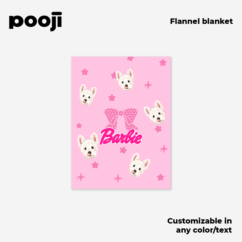 POOJI Original Design Flannel Blanket - Customized Gift for Sofa, Nap, and Pet