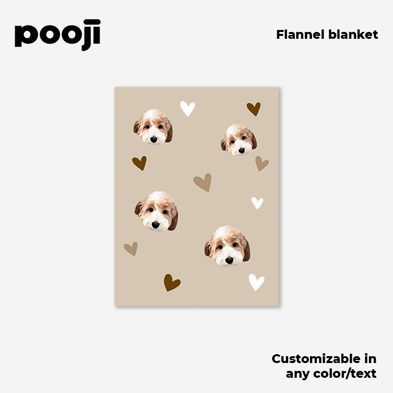 POOJI Original Design Flannel Blanket - Customized Gift for Sofa, Nap, and Pet