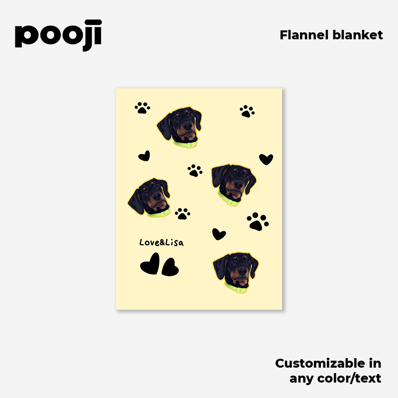 POOJI Original Design Flannel Blanket - Customized Gift for Sofa, Nap, and Pet