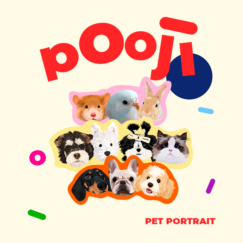 POOJI's Unique Visual Style Presents Electronic Hand-Drawn Pet Portraits