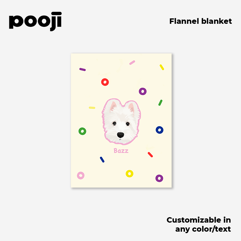 POOJI Original Design Flannel Blanket - Customized Gift for Sofa, Nap, and Pet