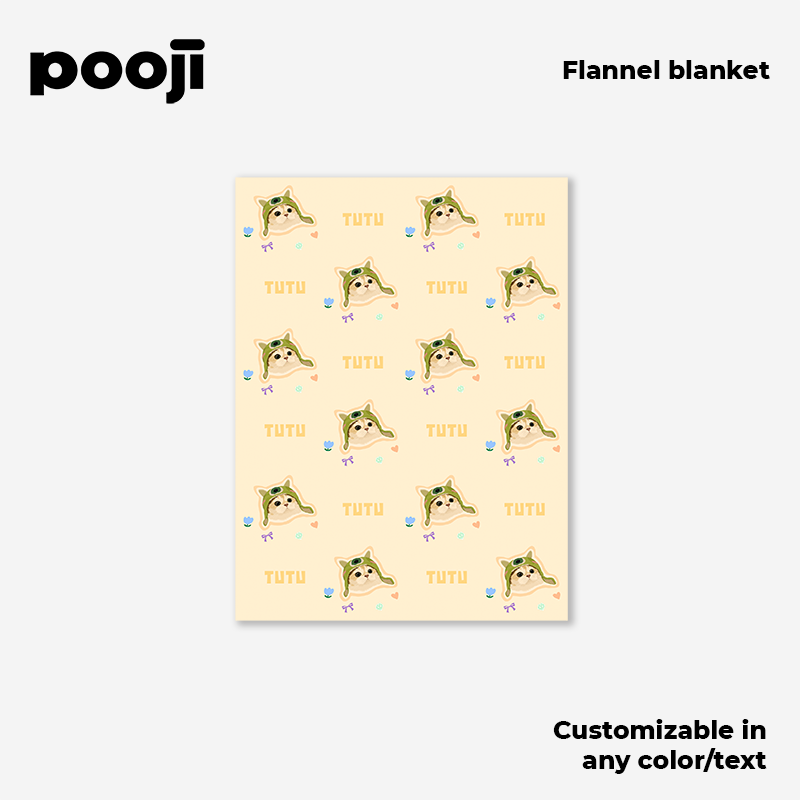 POOJI Original Design Flannel Blanket - Customized Gift for Sofa, Nap, and Pet