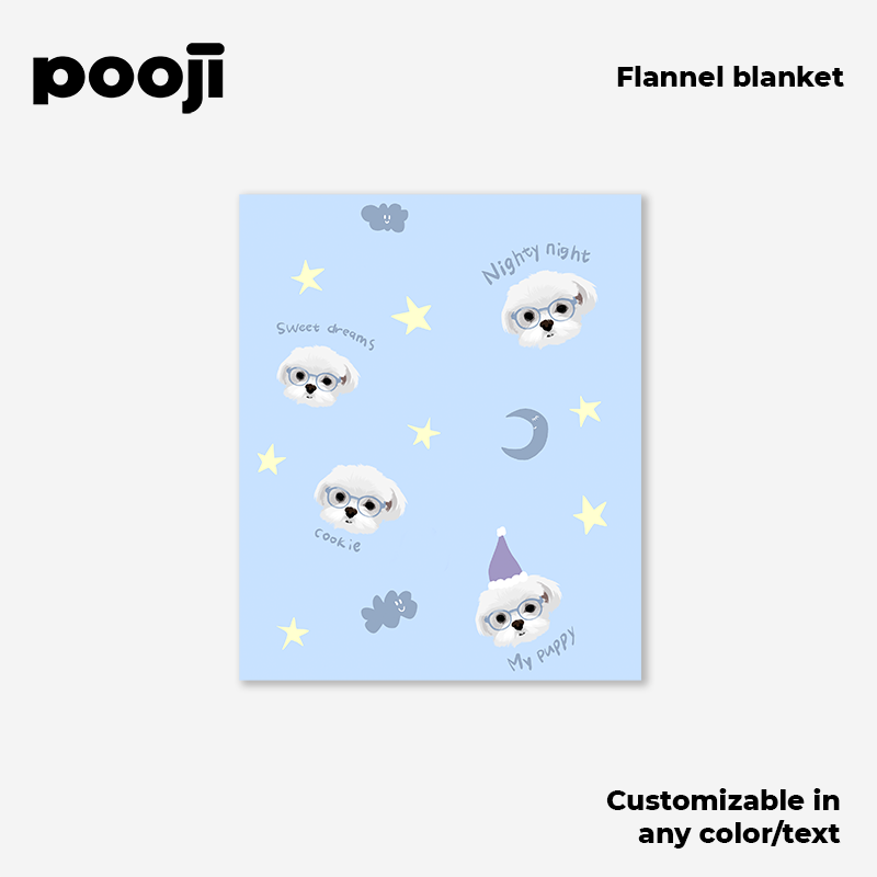 POOJI Original Design Flannel Blanket - Customized Gift for Sofa, Nap, and Pet