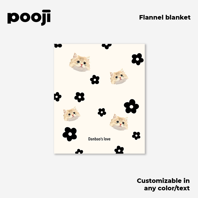 POOJI Original Design Flannel Blanket - Customized Gift for Sofa, Nap, and Pet