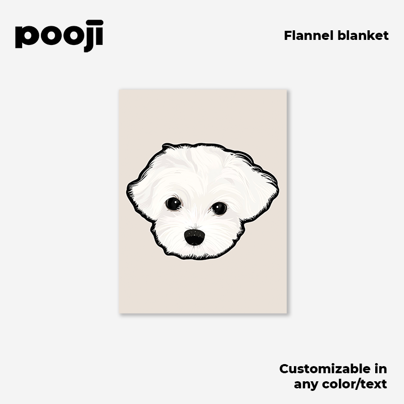 POOJI Original Design Flannel Blanket - Customized Gift for Sofa, Nap, and Pet