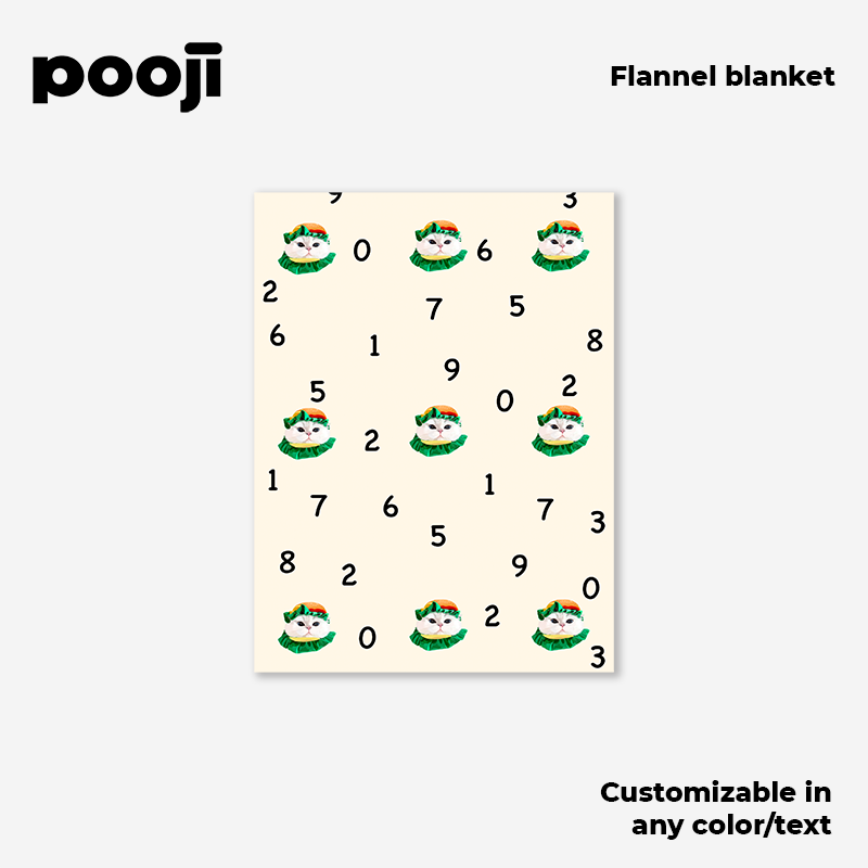 POOJI Original Design Flannel Blanket - Customized Gift for Sofa, Nap, and Pet