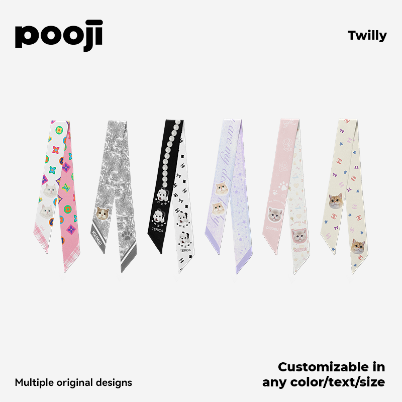 POOJI Original Design Twilly Light Luxury Scarf Creative Gift