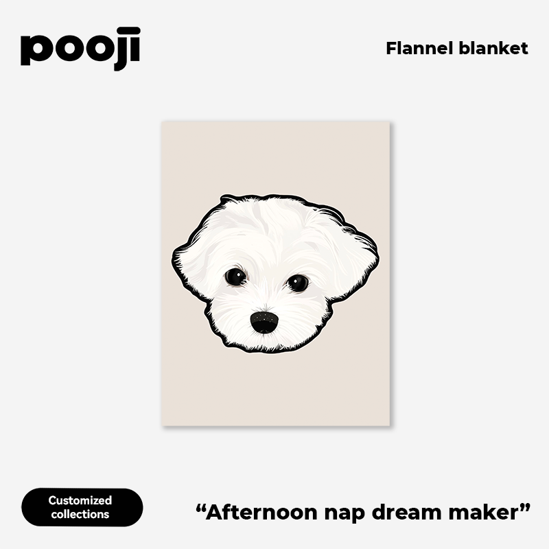 POOJI Original Design Flannel Blanket - Customized Gift for Sofa, Nap, and Pet